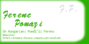 ferenc pomazi business card